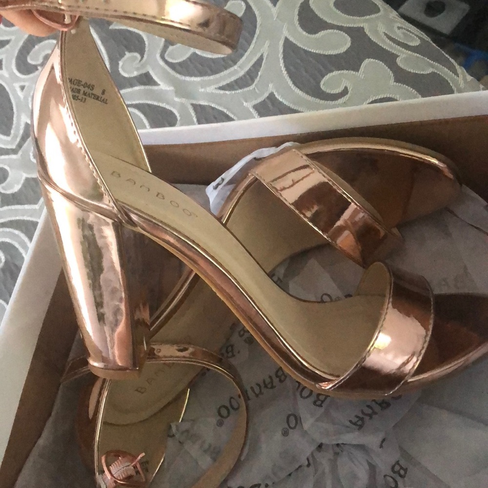 Rose gold chunky heels